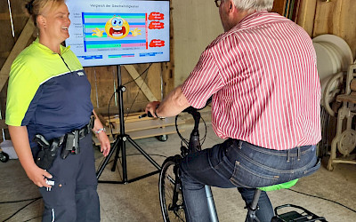 Simulator mit dem Pedelec - Sicherheit beim Radfahren